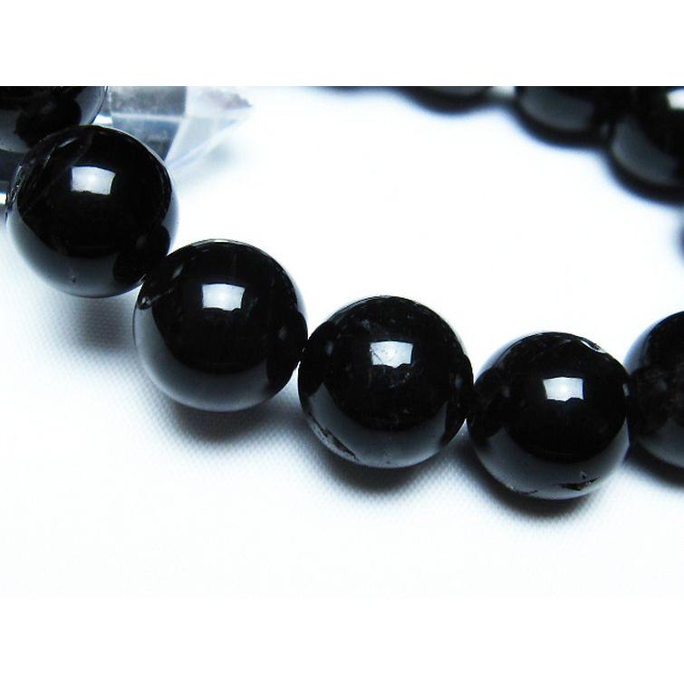 パワーストーン 天然石 モリオン 純天然 黒水晶 ブレスレット 15mm