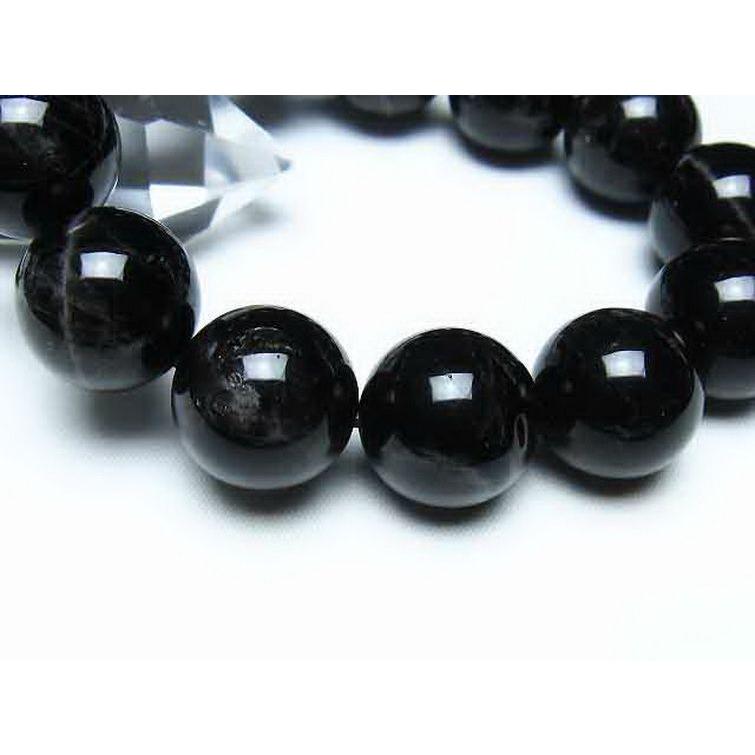 パワーストーン 天然石 モリオン 純天然 黒水晶 ブレスレット 18mm