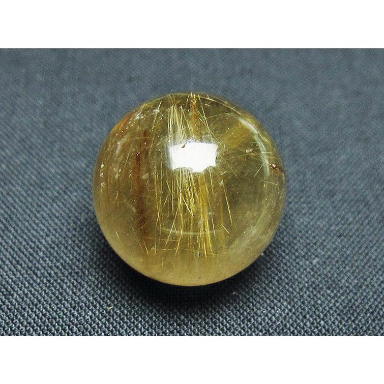 パワーストーン 天然石 ゴールドタイチンルチル入り水晶丸玉 20mm t145