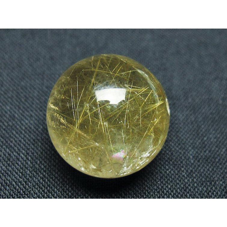 パワーストーン 天然石 ゴールドタイチンルチル入り水晶丸玉 18mm t145