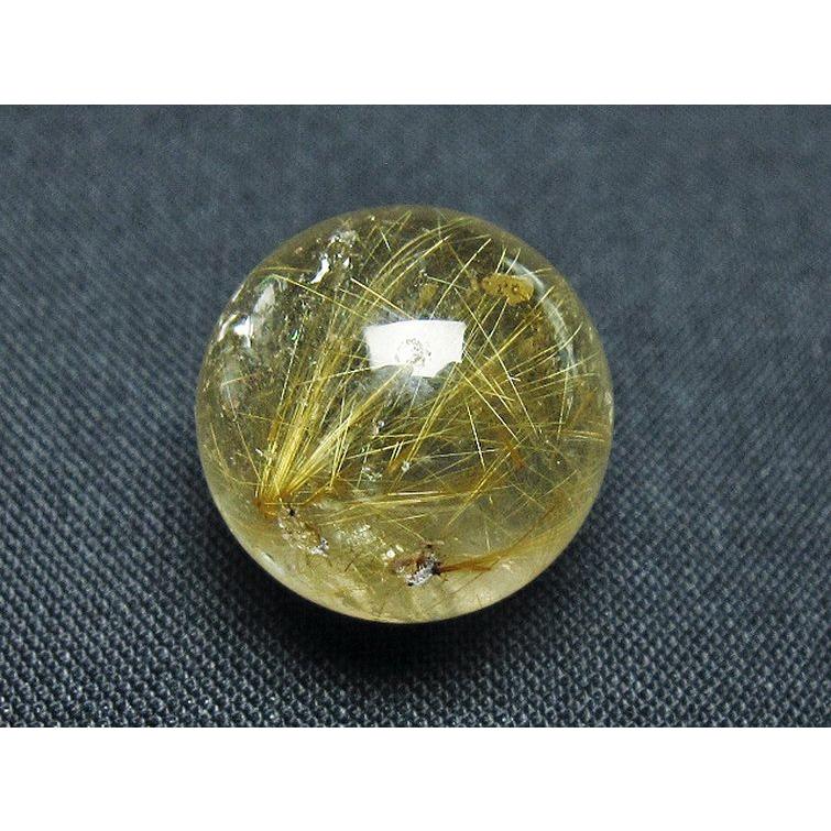 パワーストーン 天然石 ゴールドタイチンルチル入り水晶丸玉 18mm t145