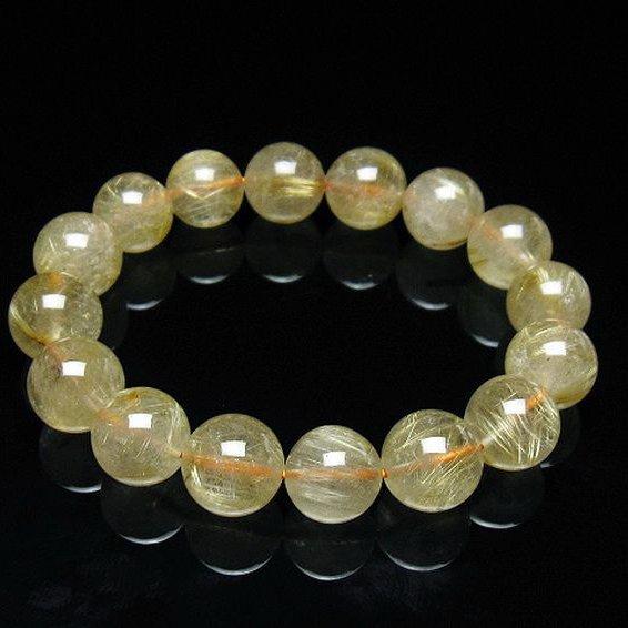 パワーストーン 天然石 ゴールドタイチンルチルブレスレット 13mm t171