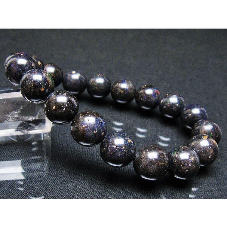 パワーストーン 天然石 ブラックオパールブレスレット 12mm t249-4327_1