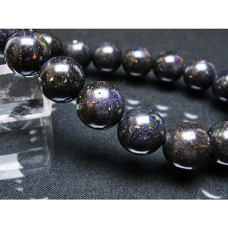 パワーストーン 天然石 ブラックオパールブレスレット 12mm t249-4327_3