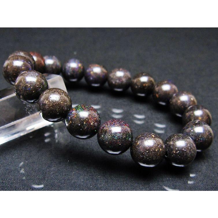 パワーストーン 天然石 ブラックオパールブレスレット 12mm t249-4828 