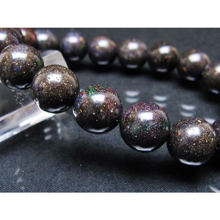 パワーストーン 天然石 ブラックオパールブレスレット 12mm t249-4828 