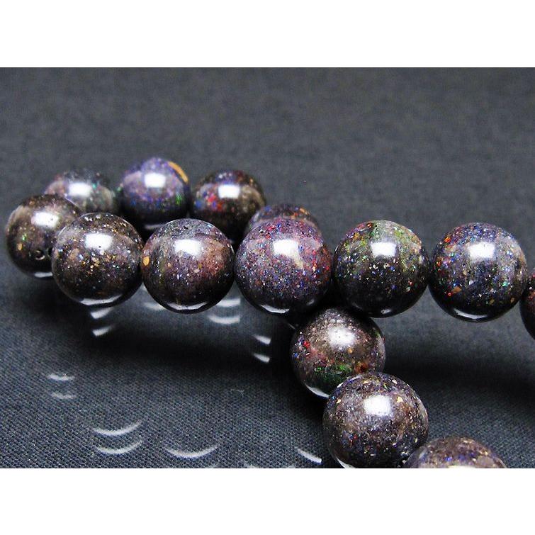 パワーストーン 天然石 ブラックオパールブレスレット 12mm t249-4849