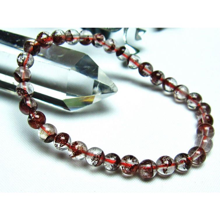 パワーストーン 天然石 レッドファントムブレスレット5mm t262-620