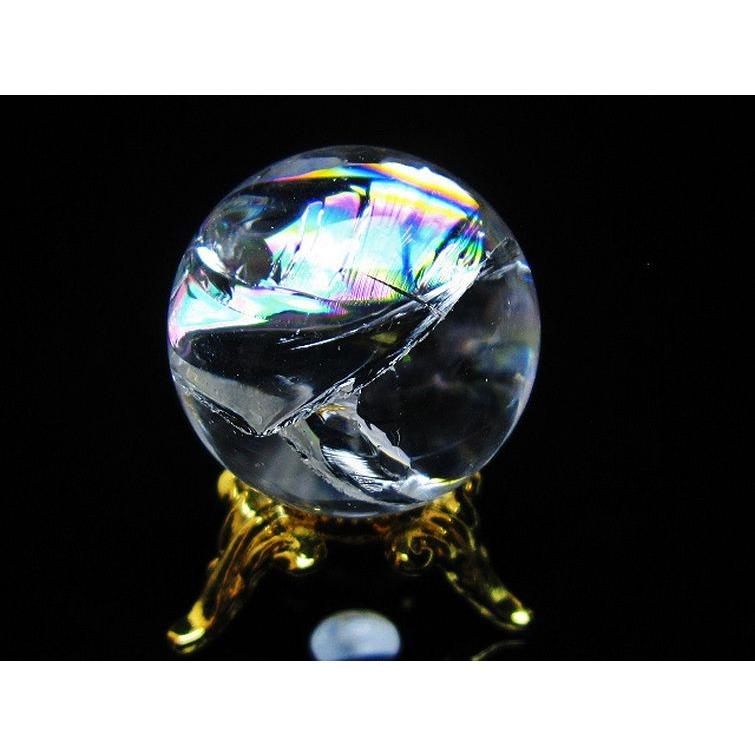 パワーストーン 天然石 虹入りヒマラヤ水晶丸玉 24mm t317-4116 