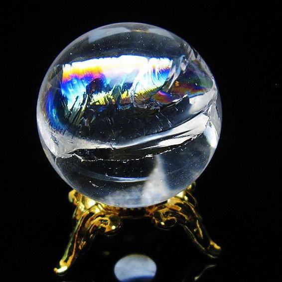 パワーストーン 天然石 虹入りヒマラヤ水晶丸玉 25mm t317-4151