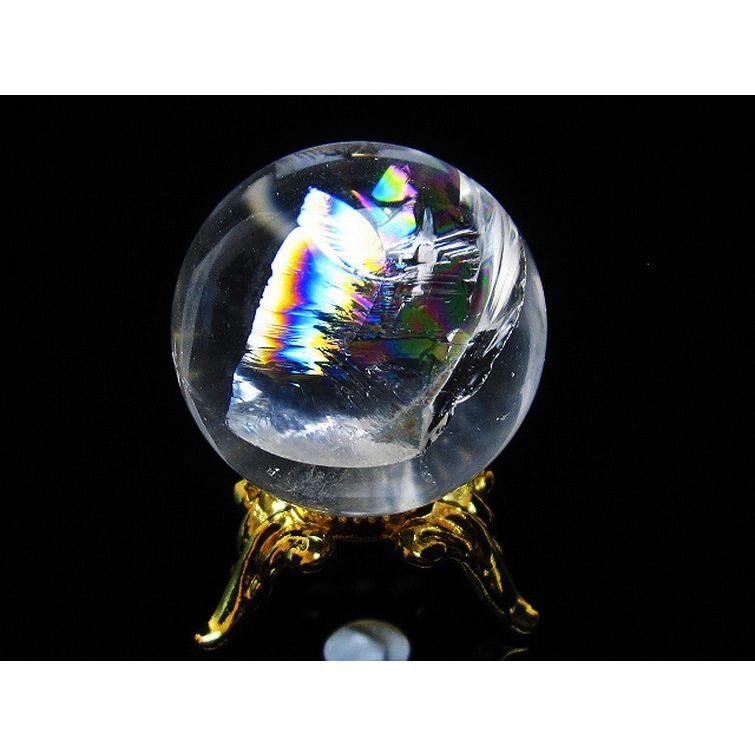 パワーストーン 天然石 虹入りヒマラヤ水晶丸玉 25mm t317-4151
