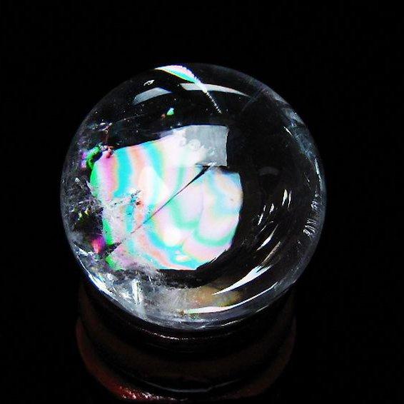 パワーストーン 天然石 虹入りヒマラヤ水晶丸玉 26mm t317-5062