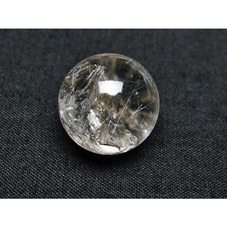 パワーストーン 天然石 ルチル入り水晶丸玉17mm t318-4754 : H.S.K