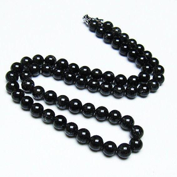 パワーストーン 天然石 ブラックルチルクォーツネックレス 6mm t354 