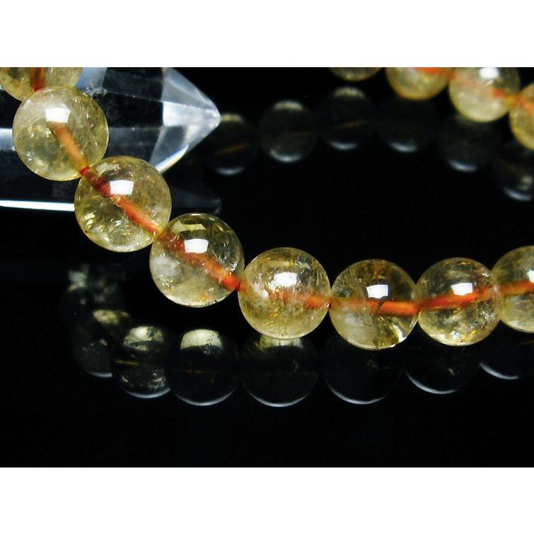 パワーストーン 天然石 虹入りシトリンブレスレット10mm t366-11294