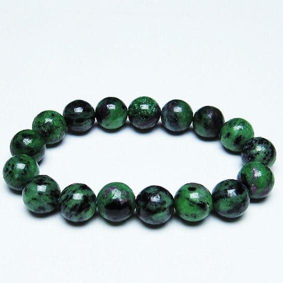 パワーストーン 天然石 ルビーインゾイサイトブレスレット 13mm