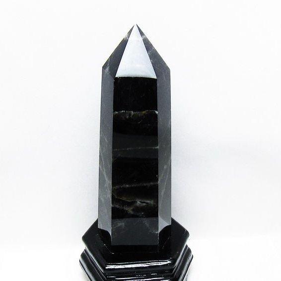 1.5Kgパワーストーン 天然石 モリオン 純天然 黒水晶 六角柱 t43-8067