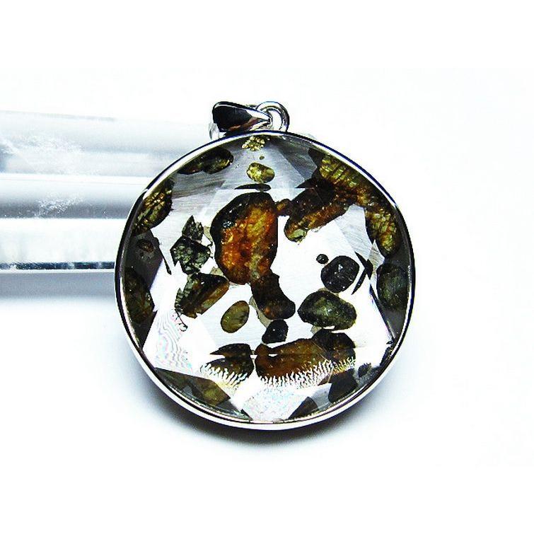 パワーストーン 天然石 パラサイト隕石 かんらん石 大衛星ペンダント