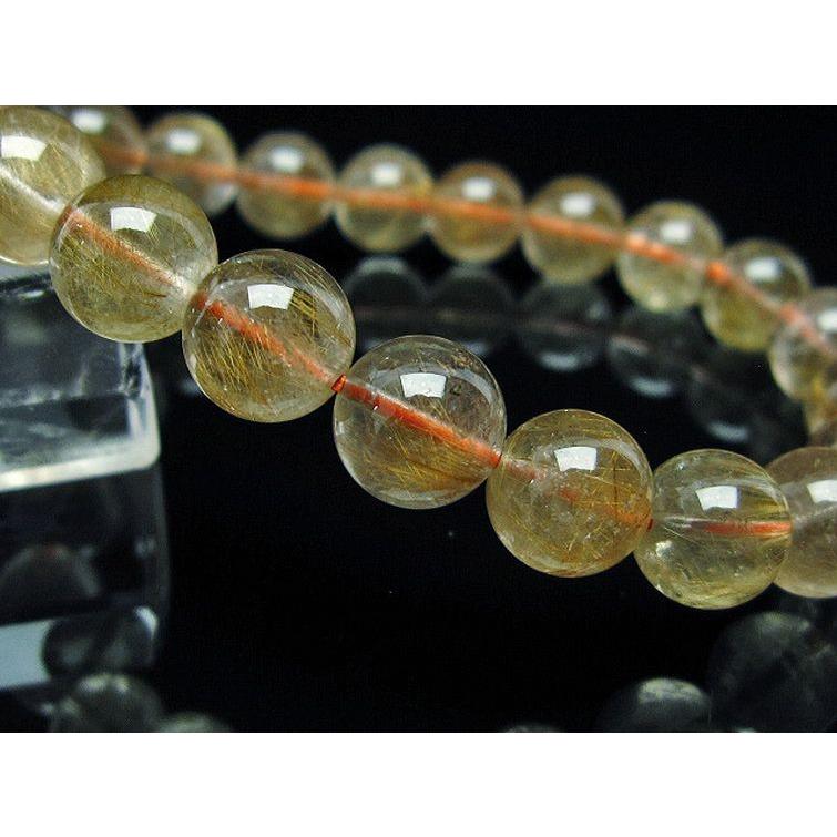 パワーストーン 天然石 ゴールドタイチンルチルブレスレット 9mm t473