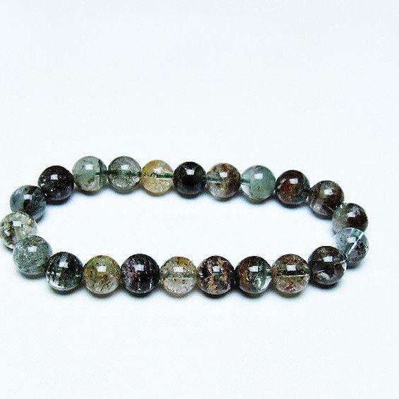 パワーストーン 天然石 グリーンファントムブレスレット 8mm t493-6102