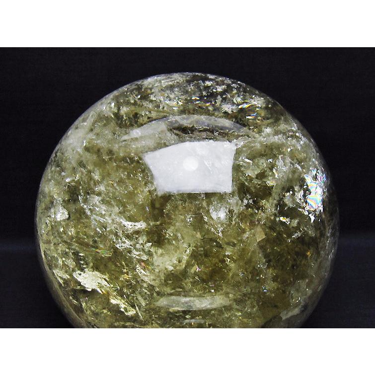 虹入りシトリン 14.8Kg 虹入り シトリン水晶 丸玉 225mm 同梱不可 t529-5979 : 誠安