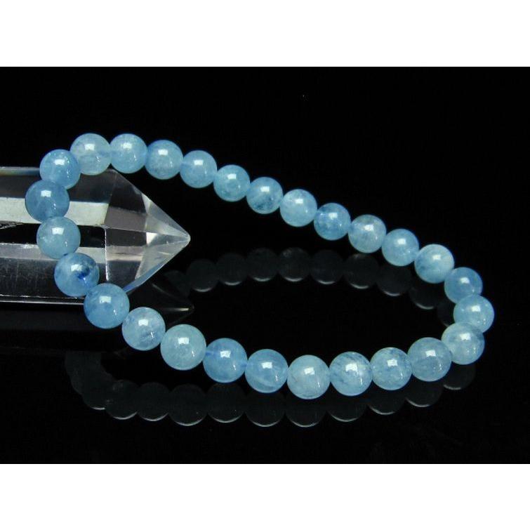 パワーストーン 天然石 アクアマリンブレスレット7mm t537-14627