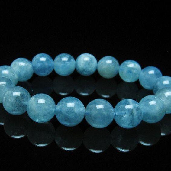 パワーストーン 天然石 アクアマリンブレスレット 12mm t537-15107