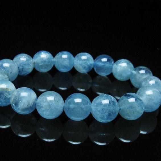 パワーストーン 天然石 アクアマリンブレスレット 12mm t537-15113
