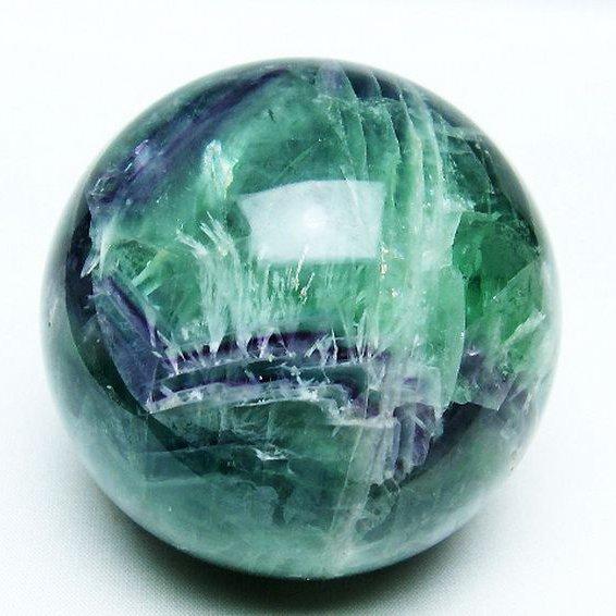 パワーストーン 天然石 エンジェルフェザー フローライト丸玉 77mm