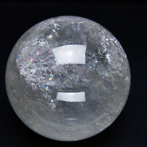 パワーストーン 天然石 虹入りヒマラヤ水晶丸玉 75mm t62-15936