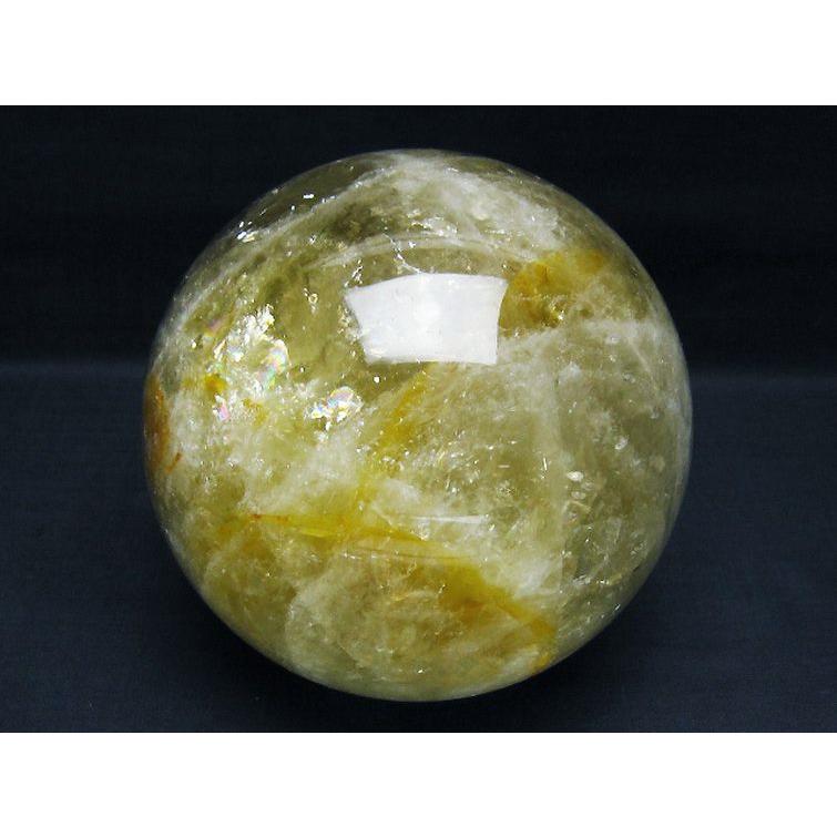 L 181) 虹入り！シトリン水晶 丸玉 天然石 パワーストーン！ 天然石