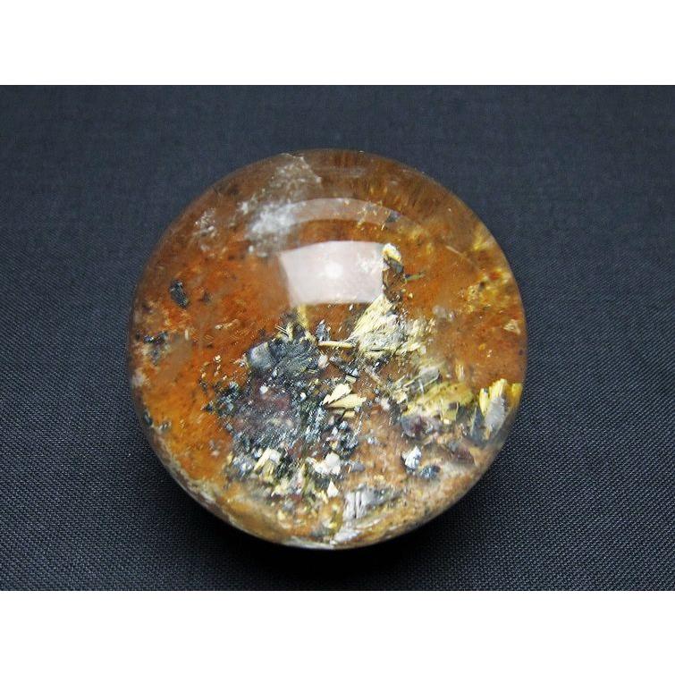 パワーストーン 天然石 ゴールドタイチンルチル入り水晶丸玉 46mm t637 