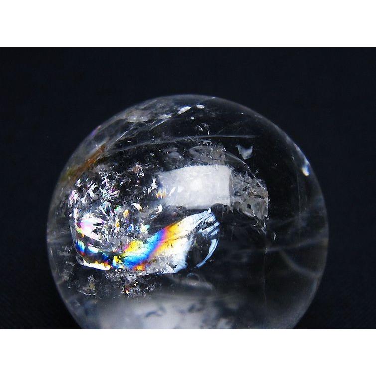 天然虹入りヒマラヤ水晶丸玉台座付き／管理番号T91-3985 虹入り ヒマラヤ水晶 丸玉 天然石 【公式通販】
