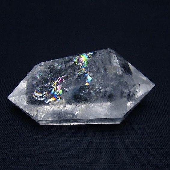 パワーストーン 天然石 虹入りヒマラヤ水晶ダブルポイント t98-2656