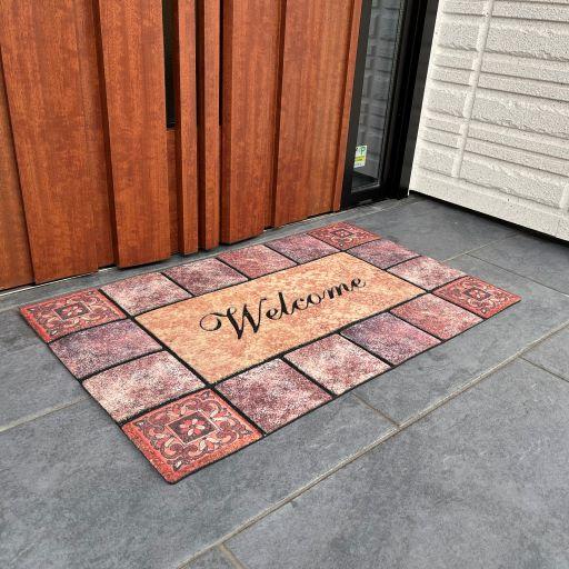 玄関マット 屋外 おしゃれ 北欧 47×77cm 泥落としマット 華やかマット