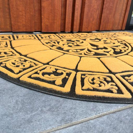高級 玄関マット 屋外 半円 60×90cm おしゃれマット 室外用 泥落とし