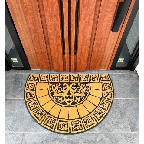 高級 玄関マット 屋外 半円 60×90cm おしゃれマット 室外用 泥落とし
