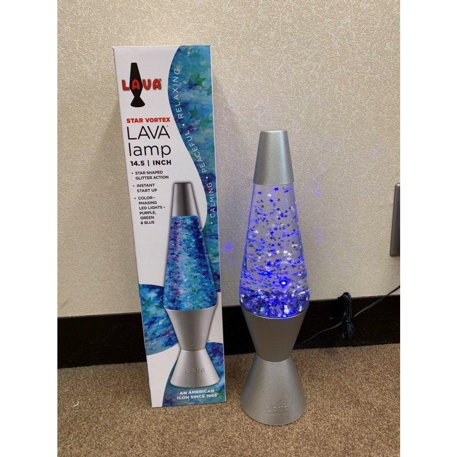 アンティーク】ラバライト ランプ 青×白（本体:シルバー）限定