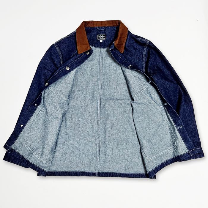 美品FAT VETANICAL 総柄　シャツビッグシルエットツリー柄カバーオール BIG MIKE（ビッグマイク） カバーオール デニム ヒッコリー Duck