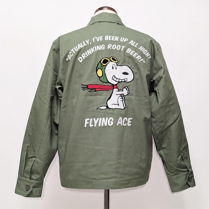 HOUSTON×PEANUTS ヒューストン ベトナムジャケット スヌーピー フライングエース ベトジャン 刺繍 51607の画像