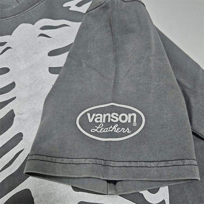VANSON（バンソン） Vanson Tシャツ スカル ボーン ピグメント染め 骨