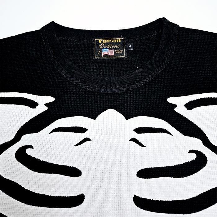 VANSON（バンソン） Vanson Tシャツ スカル ボーン サーマル ワッフル