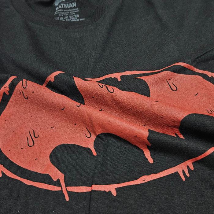 ROCK OFF バットマン Tシャツ BATMAN Red Slime ロゴ プリントT 黒 : A