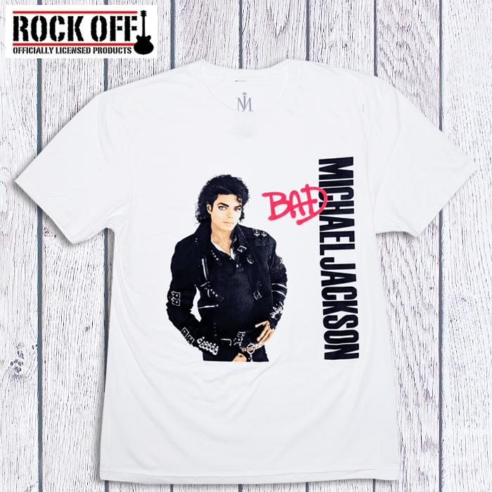 マイケルジャクソン　Tシャツ ROCK OFF マイケルジャクソン Tシャツ BAD ROCKOFF 公式ライセンス : A