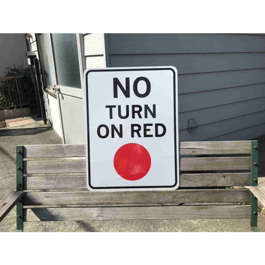 送料無料 NO TURN ON RED インテリア モダン アメリカン雑貨 看板 トラフィックサイン プレート 正規品