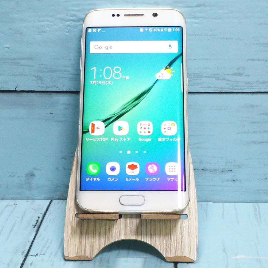 SAMSUNG au Galaxy S6 edge SCV31 64GB White Pearl 本体 白ロム SIMロック解除済み SIM