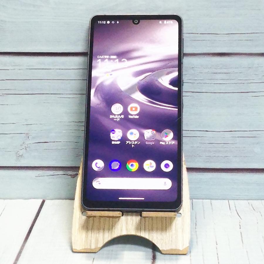 au AQUOS sense6s SHG07 ブラック [ジャンク] 本体 白ロム SIMロック