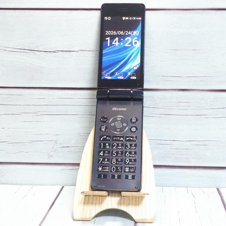 docomo SH-02L AQUOS SHARP ケータイ ブラック 本体 白ロム SIMロック