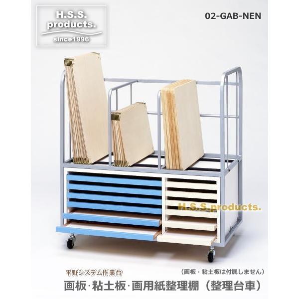 HIRANO　画板　粘土板　画用紙　整理棚（整理台車）（画板・粘土板は付属しません）廃番（引出しブルー廃番・全アイボリータイプに） | 