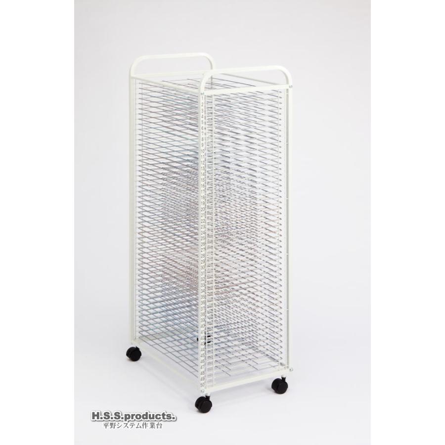 HIRANO スリム絵画乾燥棚（作品乾燥棚）差込式50段 段数字入り（画板